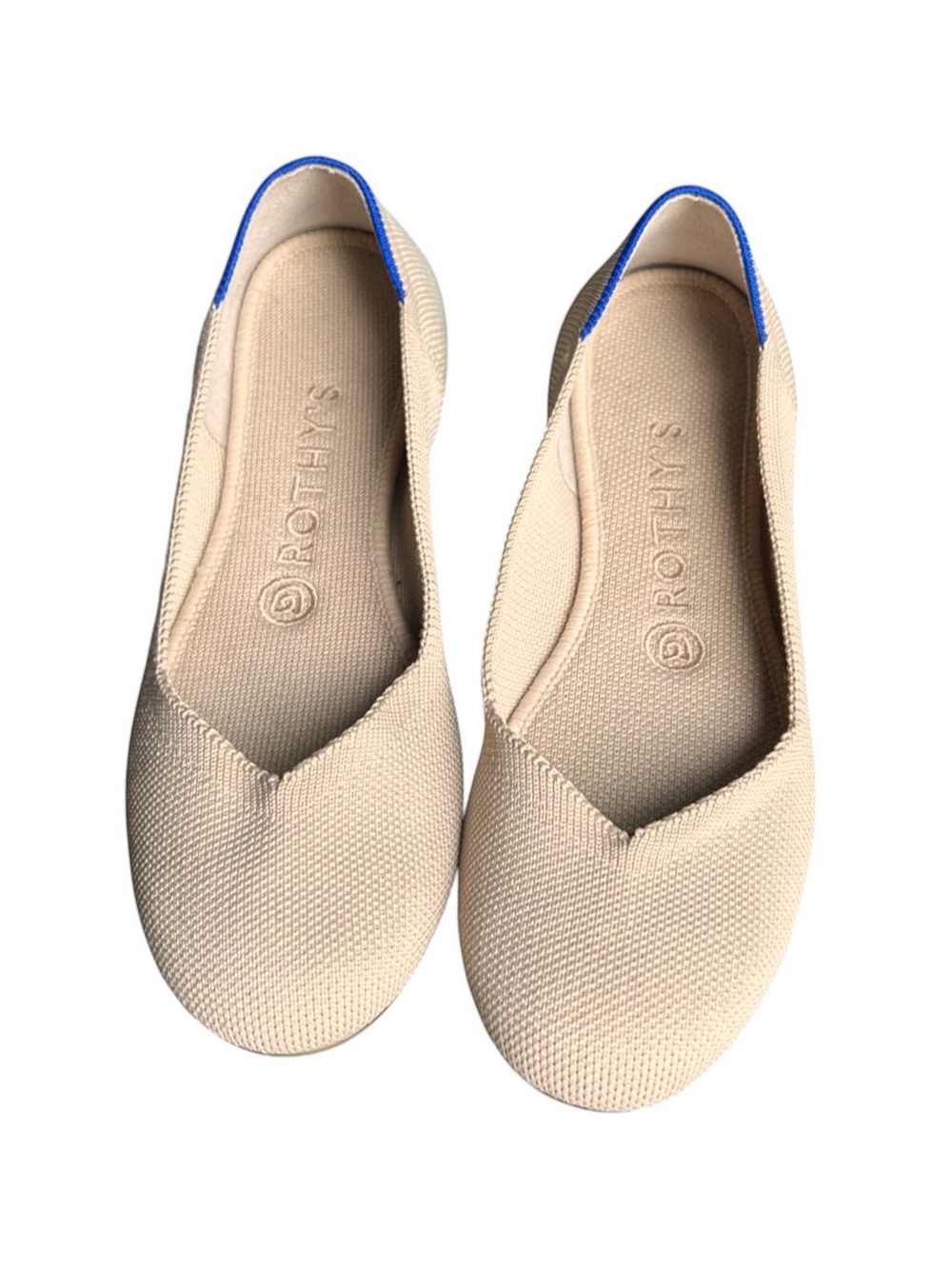 Rothy’s The Flat Ecru Khaki Beige Ballet Shoe Slip On Round Toe